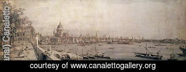 (Giovanni Antonio Canal) Canaletto - The Thames and the City of London from the Terrace of Somerset House