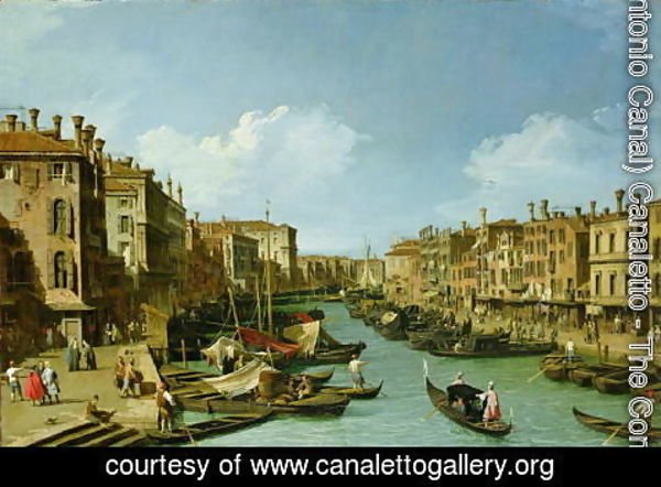 (Giovanni Antonio Canal) Canaletto - The Grand Canal near the Rialto Bridge, Venice, c.1730