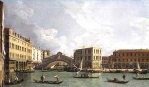 (Giovanni Antonio Canal) Canaletto - View of the Rialto Bridge, from the North, c.1734-35