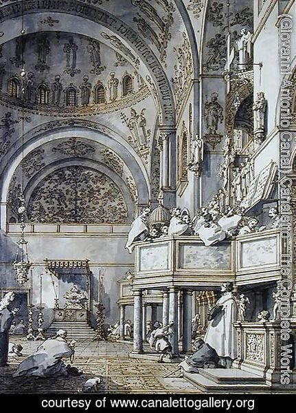 (Giovanni Antonio Canal) Canaletto - The Choir Singing in St. Mark's Basilica, Venice, 1766