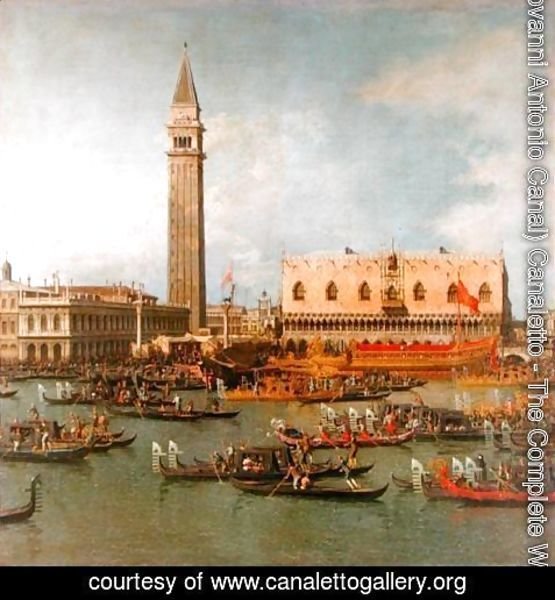 (Giovanni Antonio Canal) Canaletto - View of the Palace of St Mark, Venice, with preparations for the Doge's Wedding