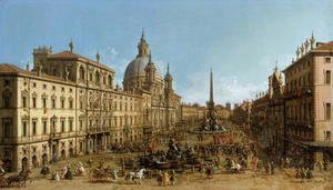 (Giovanni Antonio Canal) Canaletto - A view of Piazza Navona, Rome