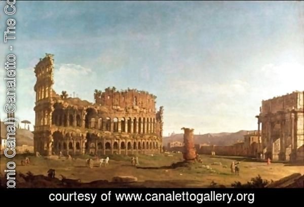 (Giovanni Antonio Canal) Canaletto - Colosseum and Arch of Constantine, Rome