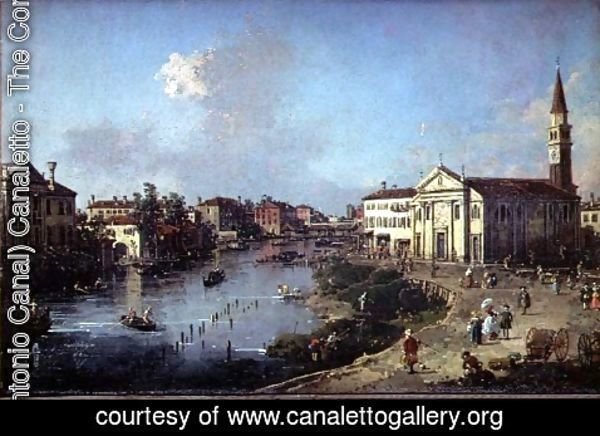 (Giovanni Antonio Canal) Canaletto - Dolo on the Brenta, with Church of St. Rocco and the Villa Zanon-Bon