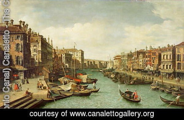 (Giovanni Antonio Canal) Canaletto - The Grand Canal near the Rialto Bridge, Venice, c.1730 (2)