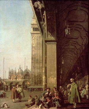 (Giovanni Antonio Canal) Canaletto - Venice- Piazza di San Marco and the Colonnade of the Procuratie Nuove, c.1756