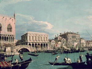 (Giovanni Antonio Canal) Canaletto - Bridge of Sighs, Venice (La Riva degli Schiavoni) c.1740