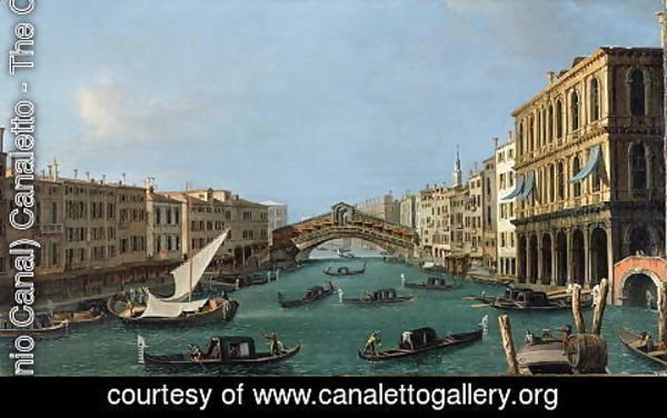 (Giovanni Antonio Canal) Canaletto - View of the Grand Canal from the South, the Palazzo Foscari to the right and the Rialto Bridge beyond