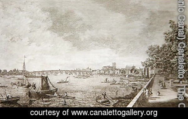 (Giovanni Antonio Canal) Canaletto - A View from Somerset Gardens to Westminster Bridge, 1750