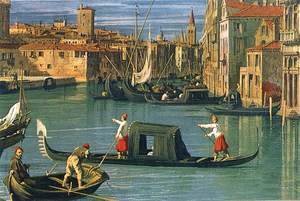 (Giovanni Antonio Canal) Canaletto - The Grand Canal at the Salute Church [detail]