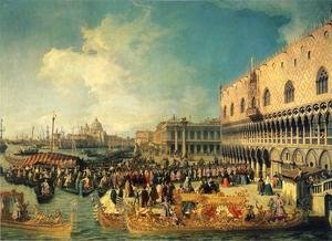 (Giovanni Antonio Canal) Canaletto - Reception of the Ambassador in the Doge's Palace