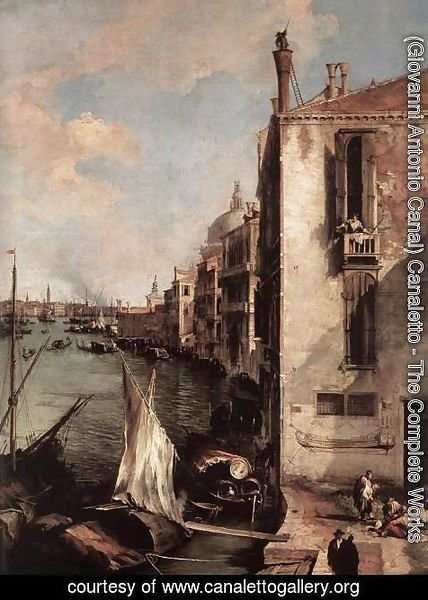 (Giovanni Antonio Canal) Canaletto - Grand Canal, Looking East from the Campo San Vio (detail)