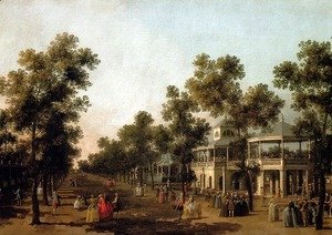(Giovanni Antonio Canal) Canaletto - View Of The Grand Walk, vauxhall Gardens, With The Orchestra Pavilion, The Organ House, The Turkish Dining Tent And The Statue Of Aurora