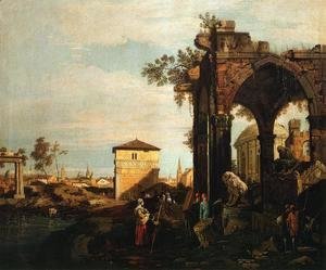 (Giovanni Antonio Canal) Canaletto - Landscape with Ruins I