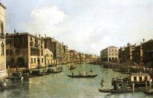 (Giovanni Antonio Canal) Canaletto - Grand Canal From the Campo Santa Sofia Towards the Rialto Bridge