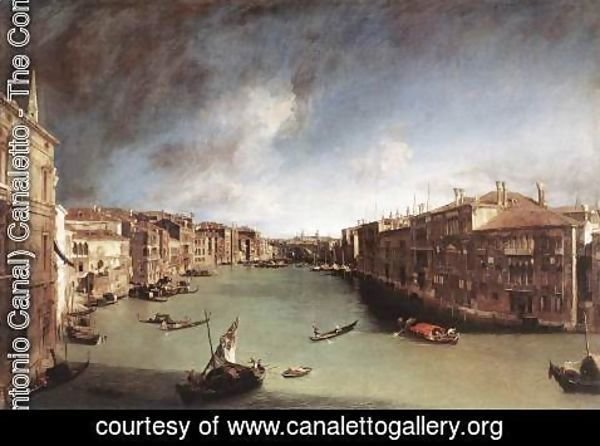 (Giovanni Antonio Canal) Canaletto - Grand Canal, Looking Northeast from Palazo Balbi toward the Rialto Bridge
