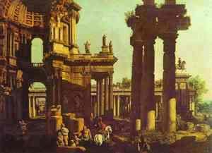(Giovanni Antonio Canal) Canaletto - Ruins of a Temple
