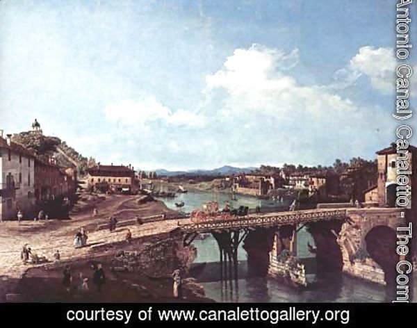 (Giovanni Antonio Canal) Canaletto - Turin viewed from the north-east to the ancient bridge over the Po