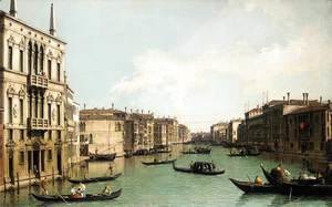 Venice, The Grand Canal, Looking North-East from Palazzo Balbi to the Rialto Bridge