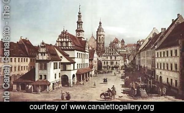 (Giovanni Antonio Canal) Canaletto - View from Pirna, the market square in Pirna