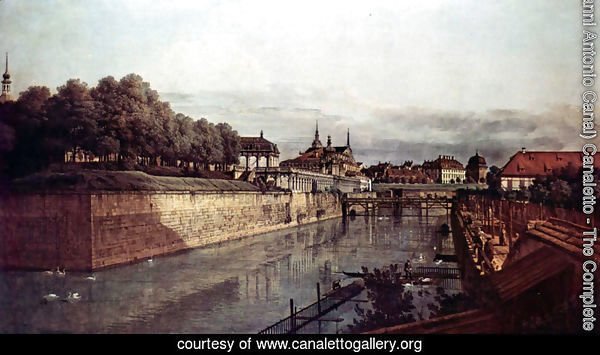 View of Dresden, the ancient moat of the kennel, the Orangerie