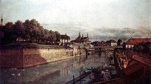 (Giovanni Antonio Canal) Canaletto - View of Dresden, the ancient moat of the kennel, the Orangerie