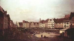 View of Dresden, The Old Market Square from the Seegasse