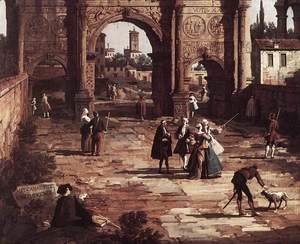 (Giovanni Antonio Canal) Canaletto - Rome, The Arch of Constantine (detail)