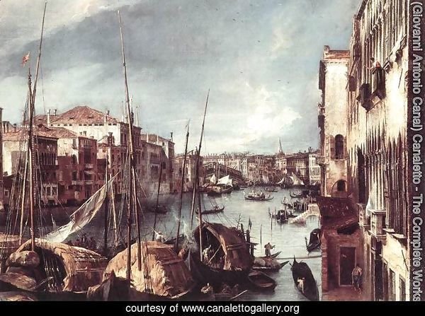 The Grand Canal with the Rialto Bridge in the Background (detail)