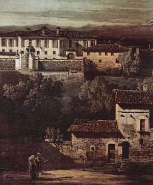(Giovanni Antonio Canal) Canaletto - The village Gazzada viewed from southeast to the Villa Melzi d'Eril, detail