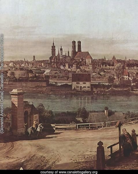 View from Munich, The Bridge and the Isar, Detail