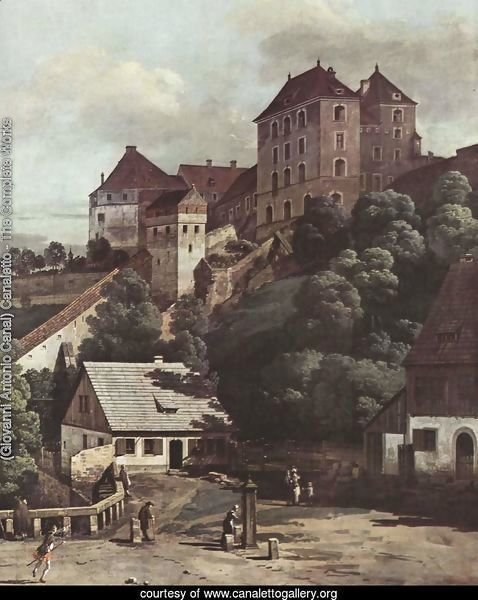 View from Pirna, Pirna from the south side of view, with fortifications and Upper (gate), and sun-stone fortress, de