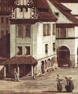 (Giovanni Antonio Canal) Canaletto - View from Pirna, the market square in Pirna, detail