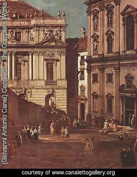 (Giovanni Antonio Canal) Canaletto - View from Vienna, the square in front of the University of South-East, detail