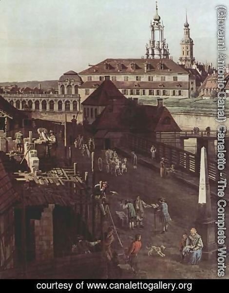 (Giovanni Antonio Canal) Canaletto - View of Dresden, the fortress plants in Dresden, fortified with trenches bridge between Wilschen gate pillar and pos 2