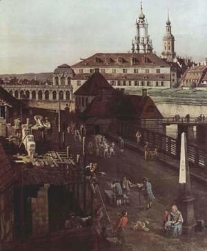 (Giovanni Antonio Canal) Canaletto - View of Dresden, the fortress plants in Dresden, fortified with trenches bridge between Wilschen gate pillar and pos 2