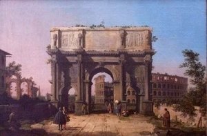 The Arch of Constantine with the Colosseum in the Background
