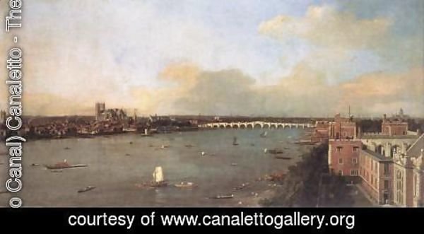 (Giovanni Antonio Canal) Canaletto - London, Seen from an Arch of Westminster Bridge 2
