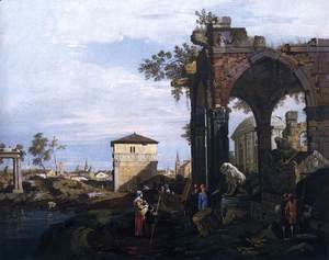 (Giovanni Antonio Canal) Canaletto - Capriccio with Ruins and Porta Portello, Padua 2