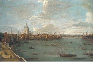 (Giovanni Antonio Canal) Canaletto - Vessels on the Thames