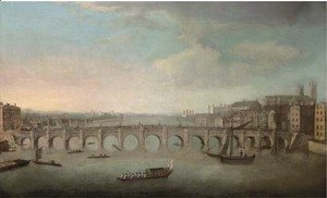 (Giovanni Antonio Canal) Canaletto - View of the Thames, with Westminster Bridge from the North