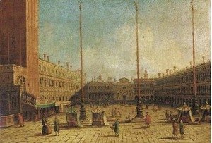 (Giovanni Antonio Canal) Canaletto - The Piazza San Marco, Venice, looking west along the central line