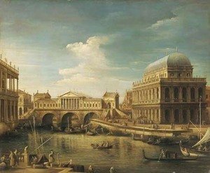 (Giovanni Antonio Canal) Canaletto - The Rialto bridge, Venice