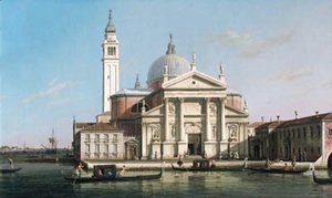 The Church of S. Giorgio Maggiore, Venice, with sandalos and gondolas
