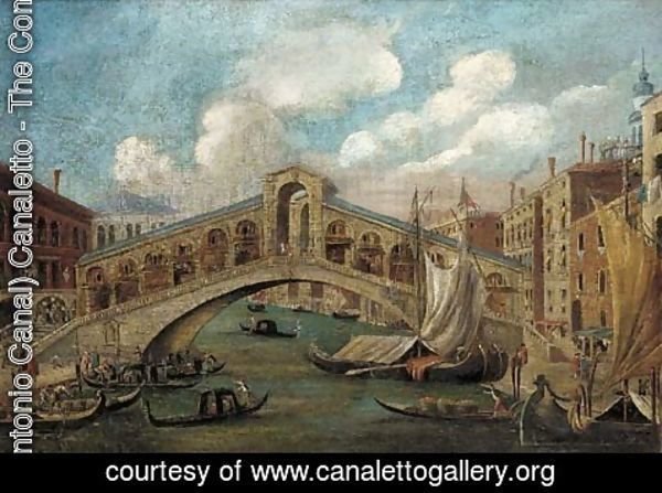(Giovanni Antonio Canal) Canaletto - The Rialto Bridge; and The Doge's Palace, Venice