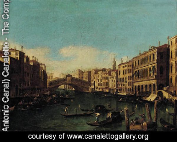(Giovanni Antonio Canal) Canaletto - The Rialto Bridge, looking east from Palazzo Loredan