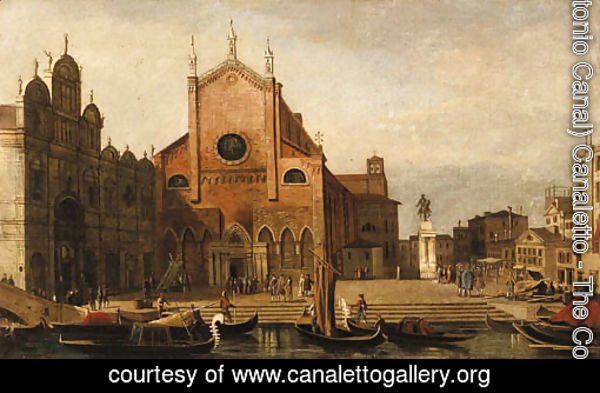 Views of Venice SS. Giovanni e Paolo and the Monument to Bartolommeo Colleoni seen from across the Rio dei Mendicanti