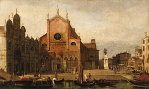 (Giovanni Antonio Canal) Canaletto - Views of Venice SS. Giovanni e Paolo and the Monument to Bartolommeo Colleoni seen from across the Rio dei Mendicanti