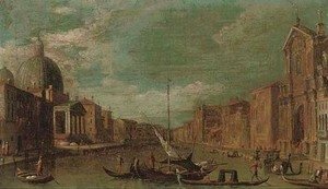 The Grand Canal, Venice, looking south-west, from the Chiesa degli Scalzi towards the Fondamenta della Croce, with San Simeone Piccolo