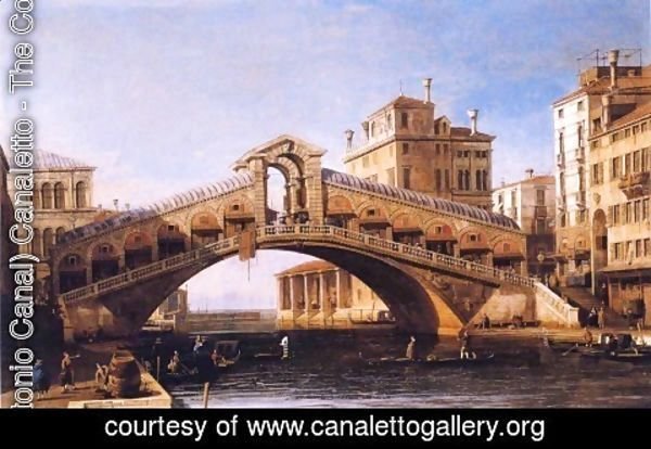 (Giovanni Antonio Canal) Canaletto - Capriccio of the Rialto Bridge with the Lagoon Beyond